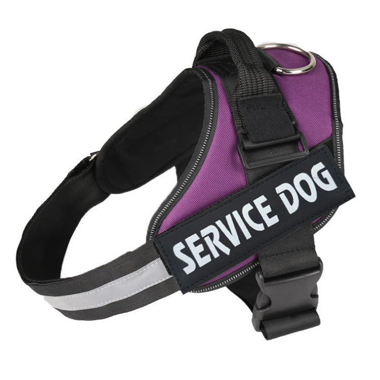 JMT-207242 Reflective Nylon Pet Traction Chest Strap with Adjustable Fit and Stainless Steel Ring