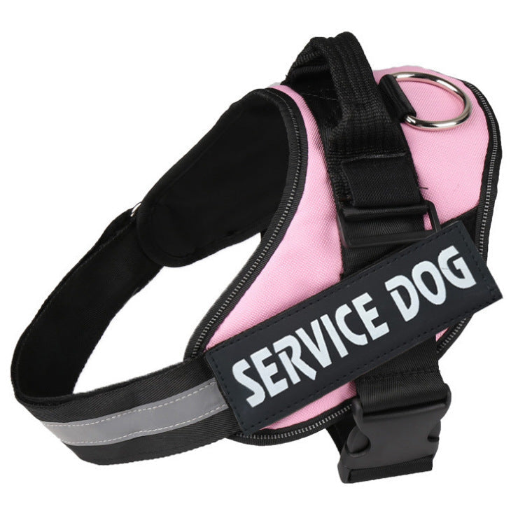 JMT-207242 Reflective Nylon Pet Traction Chest Strap with Adjustable Fit and Stainless Steel Ring