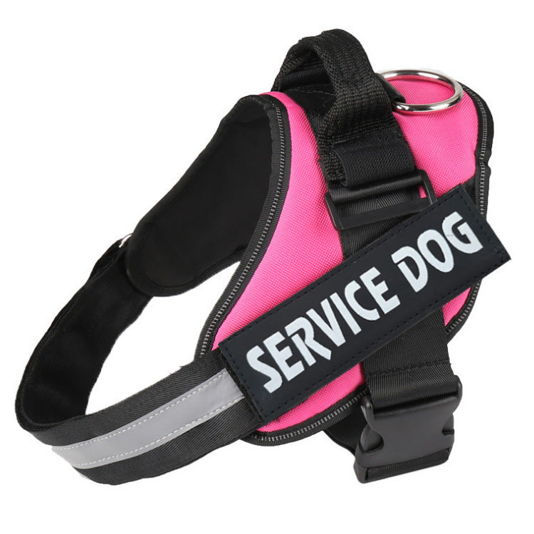 JMT-207242 Reflective Nylon Pet Traction Chest Strap with Adjustable Fit and Stainless Steel Ring