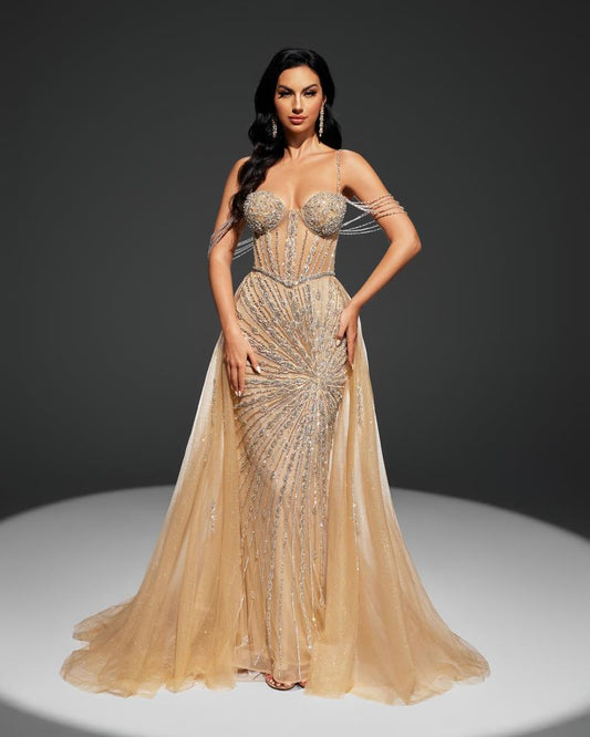 JMT-207306 Elegant Champagne Women's Gown - Style SH0001