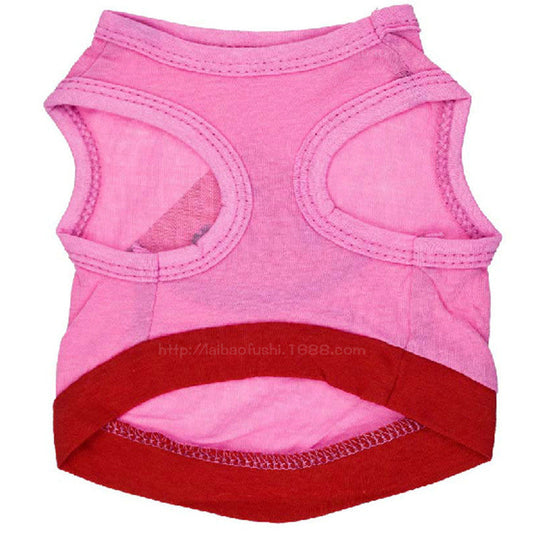 JMT-207690 Cotton Jersey Pink Watermelon Print Vest for Pets - Stylish and Comfortable