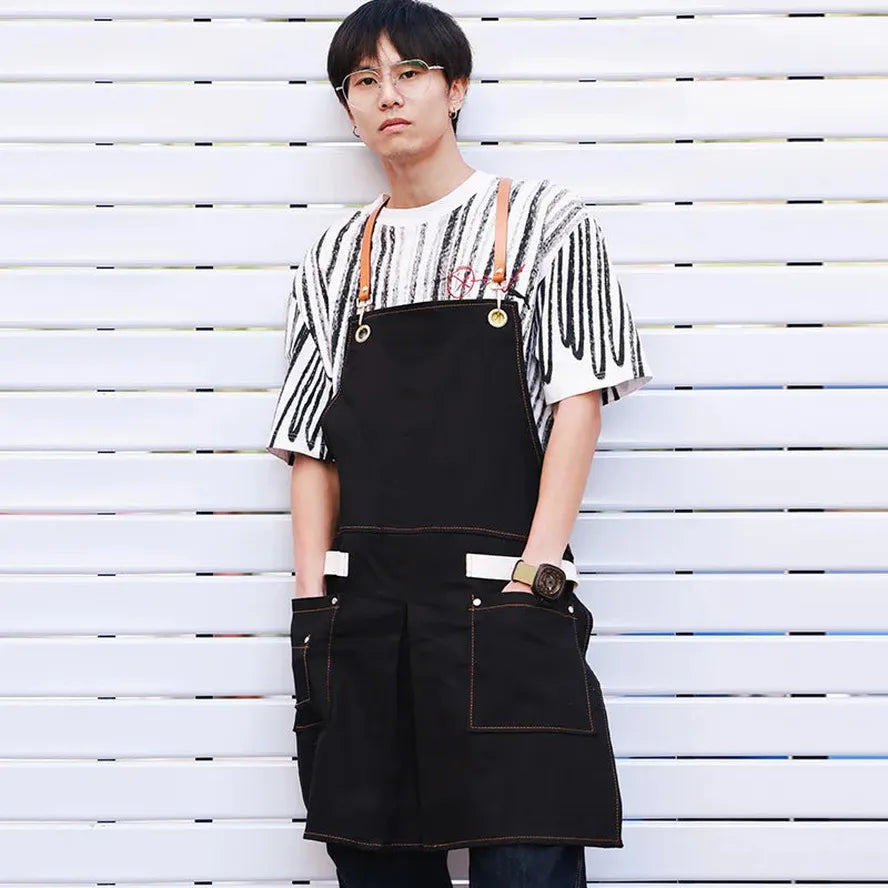 JMT-207946 Sleeveless Cowboy Apron for Home and Work - Eco-Friendly Fabric, Multiple Colours Available