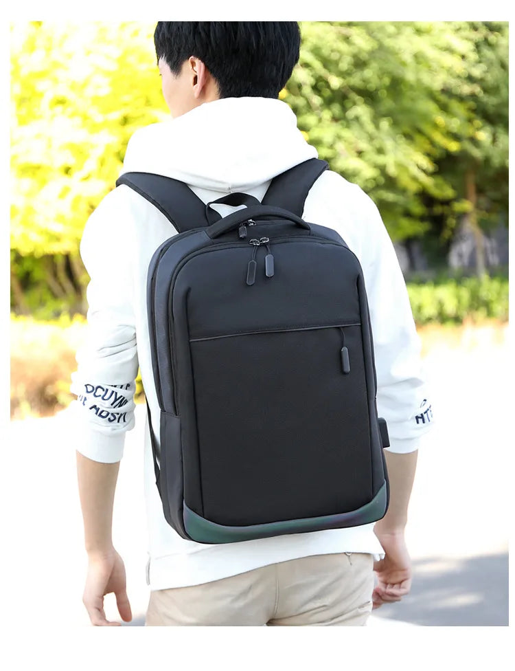 JMT-208074 Stylish Waterproof Reflective Anti-Theft Laptop Backpack with USB Charging Port