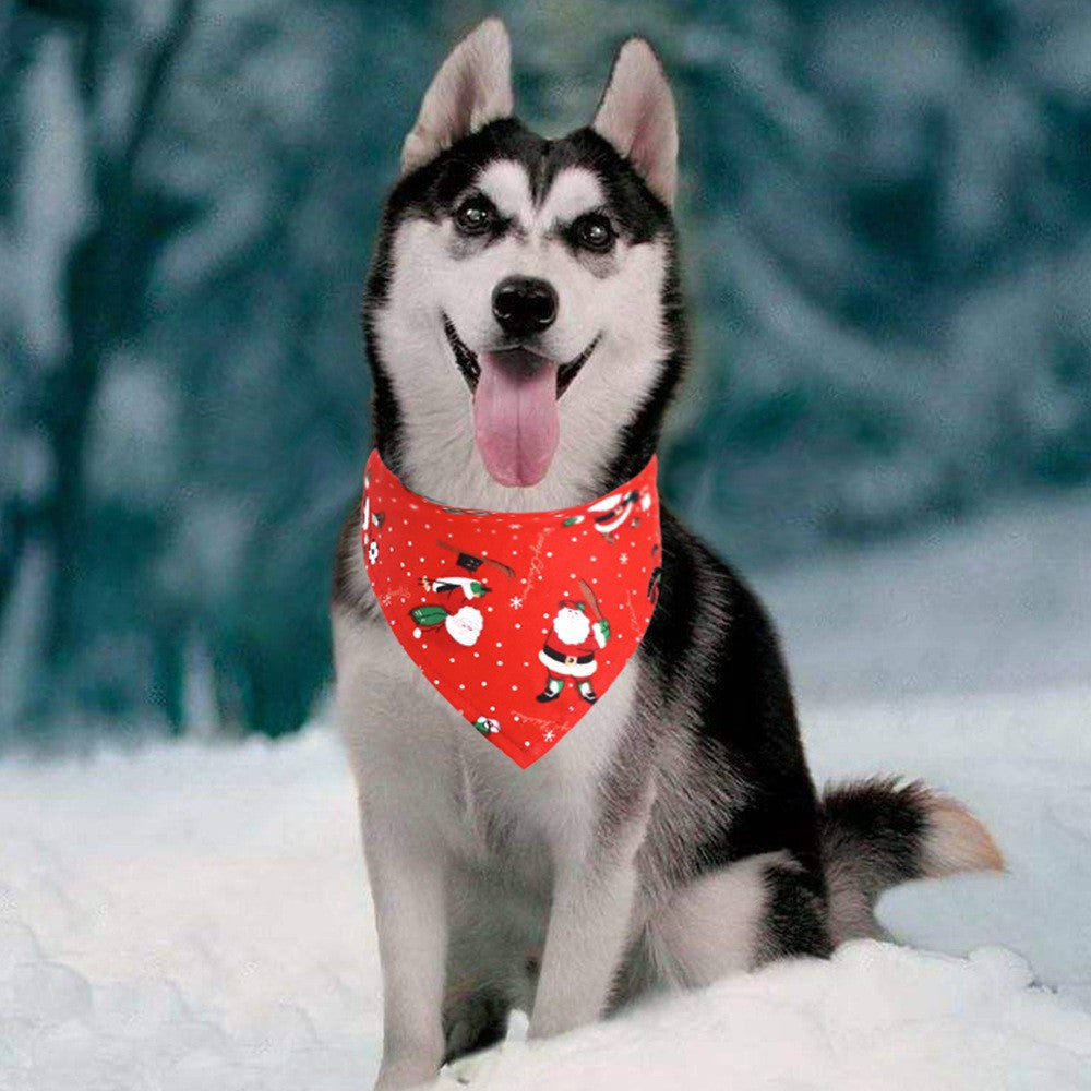 JMT-208522 Santa Claus Triangle Pet Scarf with Adjustable Buckle - Perfect Holiday Accessory for Your Furry Friend