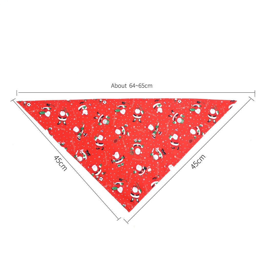JMT-208522 Santa Claus Triangle Pet Scarf with Adjustable Buckle - Perfect Holiday Accessory for Your Furry Friend