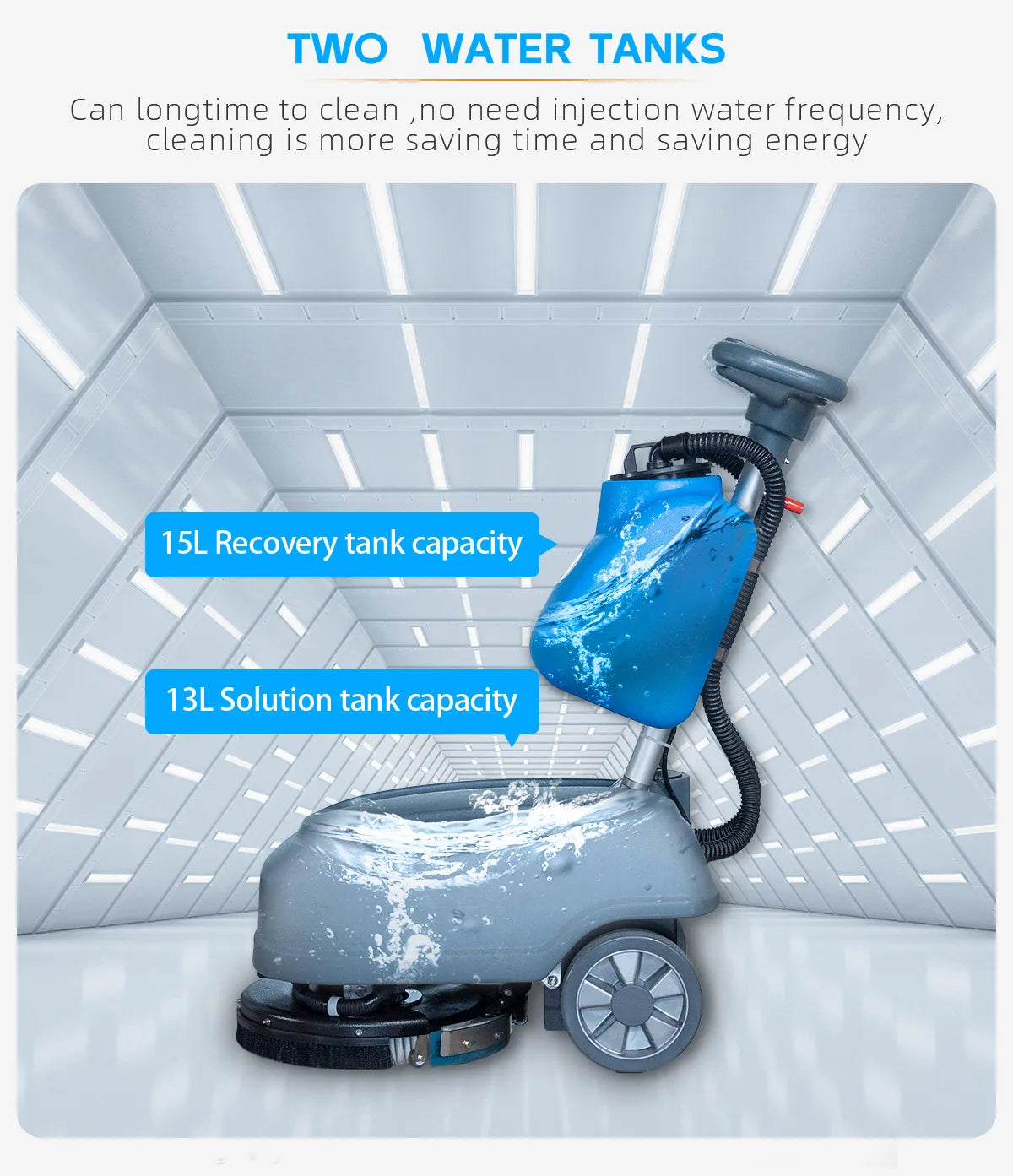 JMT-208522 Walk-Behind Floor Scrubber for Effective Tile and Floor Cleaning