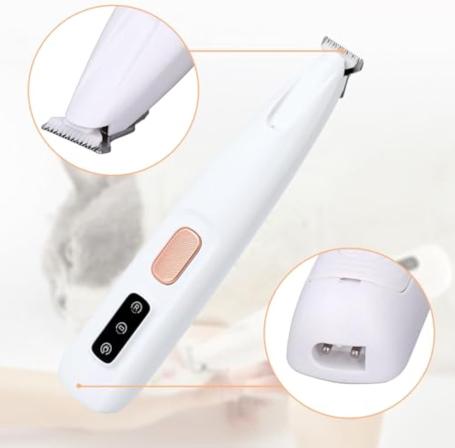 JMT-209034 Electric Dog Paw Trimmer with LED Light - Rechargeable Low Noise Pet Clipper
