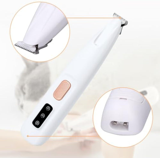 JMT-209034 Electric Dog Paw Trimmer with LED Light - Rechargeable Low Noise Pet Clipper