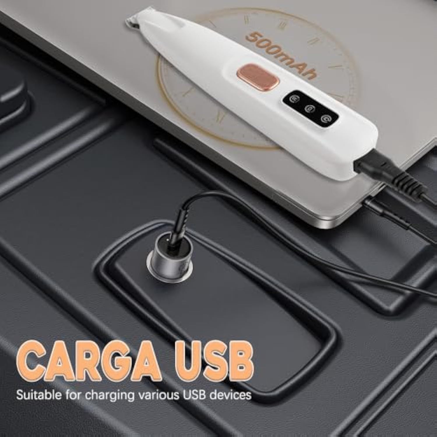 JMT-209034 Electric Dog Paw Trimmer with LED Light - Rechargeable Low Noise Pet Clipper