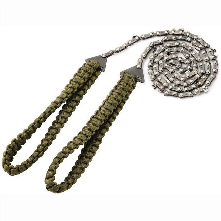 JMT-209098 Braided Survival Pocket Saw with Umbrella Rope for Camping and Outdoor Adventures