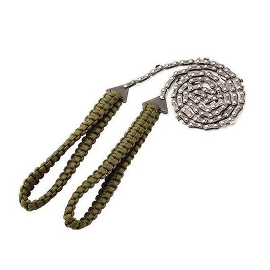 JMT-209098 Braided Survival Pocket Saw with Umbrella Rope for Camping and Outdoor Adventures