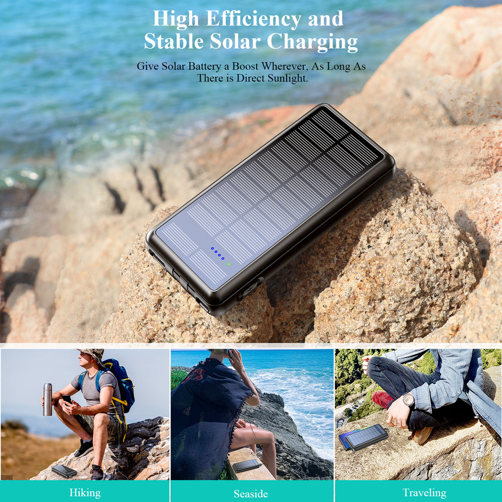 JMT-209226 Dual-Wire Solar Power Bank with Input and Output Ports