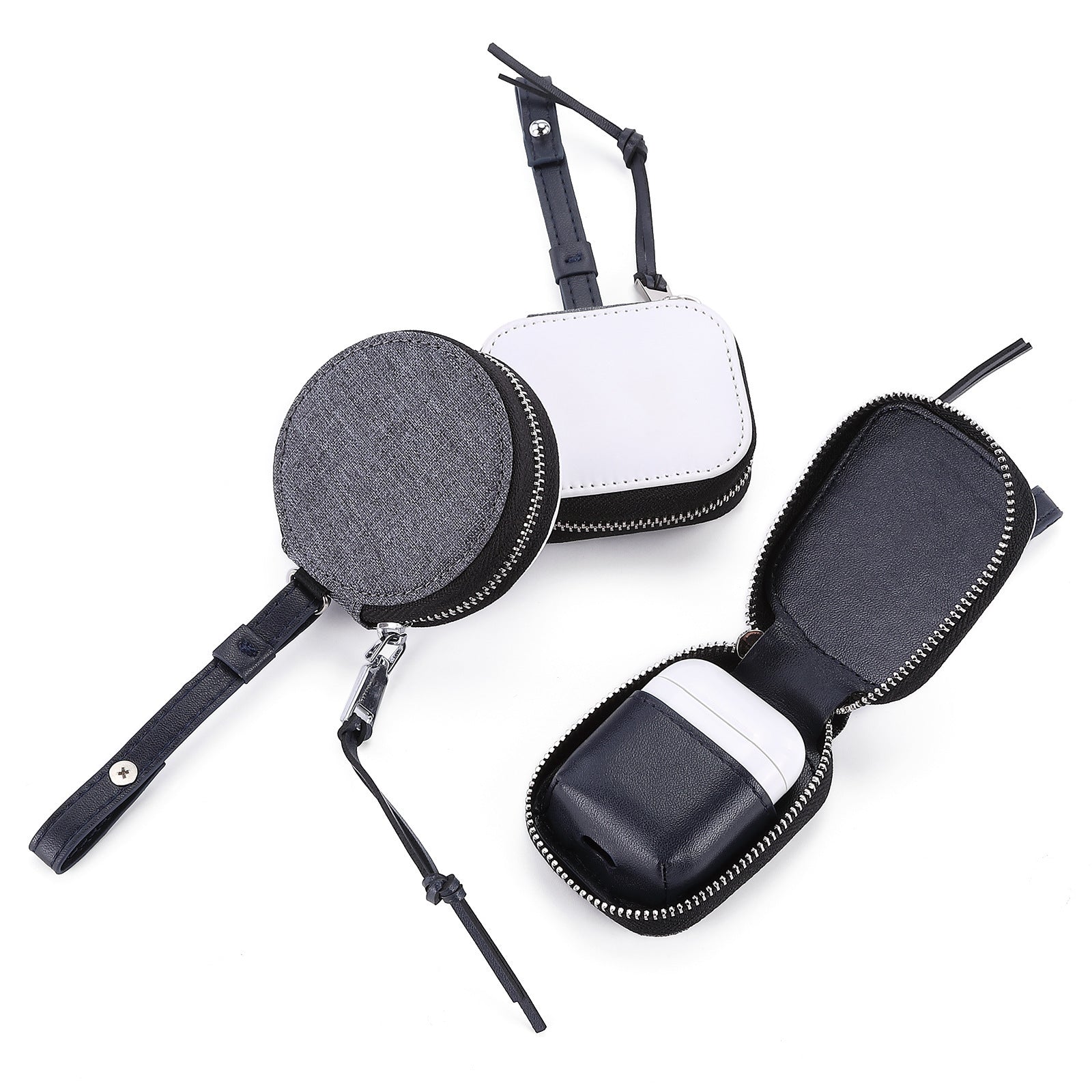 JMT-210186 Apple-Compatible Earphone Bag Sleeve - Handmade PU Heat Transfer Design