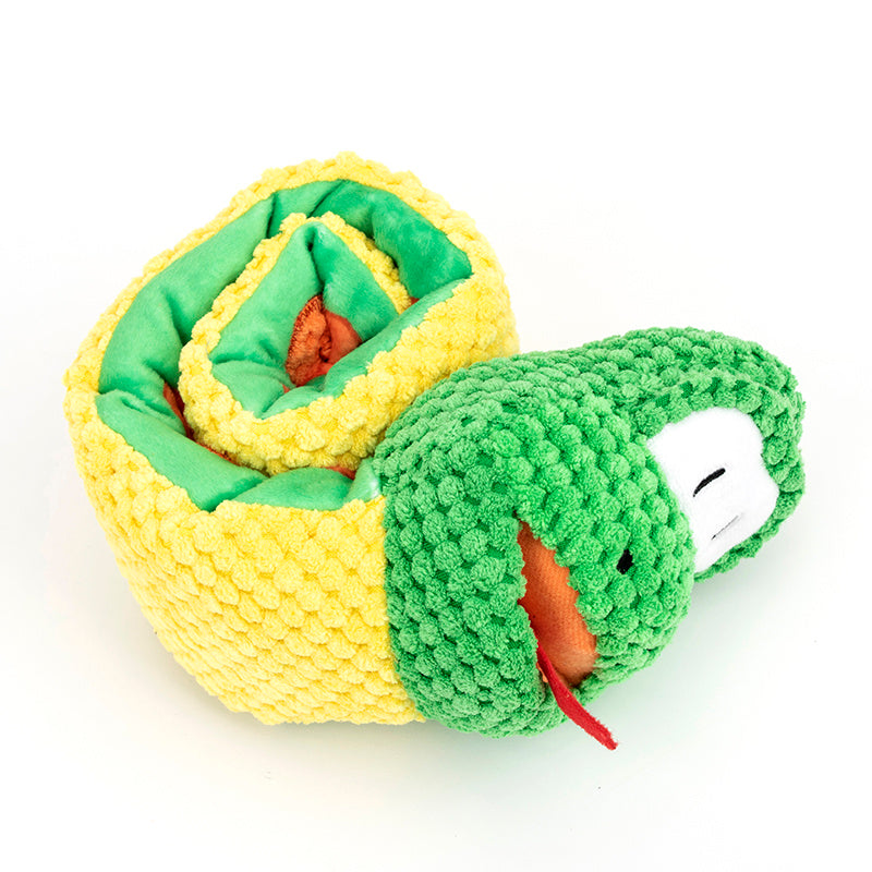 JMT-210186 Squeaky Snake Snuffle Toy for Dogs - Interactive Puzzle Training Mat for Foraging and Chewing Activities