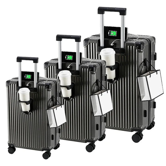 JMT-210250 Emerald Green 20 Inch Small Travel Suitcase Set with Extra Large Wheels - 3 Piece Luggage Set