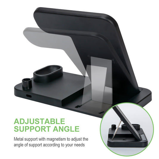JMT-210698 Four-in-One Wireless Charger with Fast Charging Capability and Compact Design