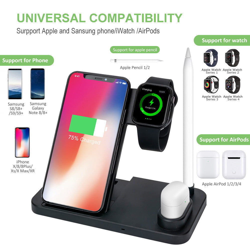 JMT-210698 Four-in-One Wireless Charger with Fast Charging Capability and Compact Design