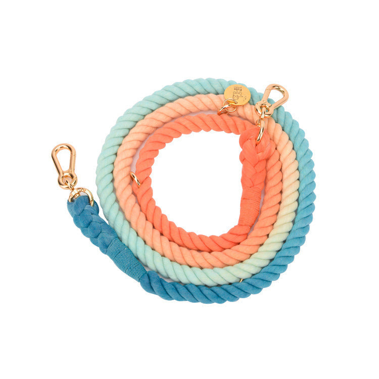 JMT-210698 Stylish Hand-Woven Gradient Color Dog Collar - All Season Cotton Thread Design