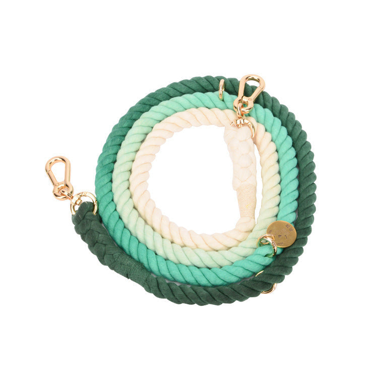 JMT-210698 Stylish Hand-Woven Gradient Color Dog Collar - All Season Cotton Thread Design