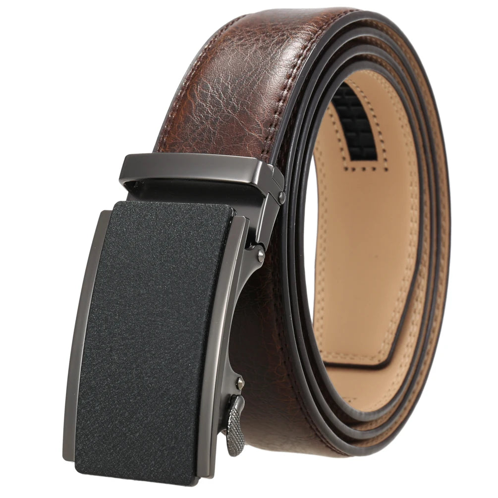 JMT-210954 Automatic Business Ratchet Men Cowhide Leather Belt - Custom Logo Available