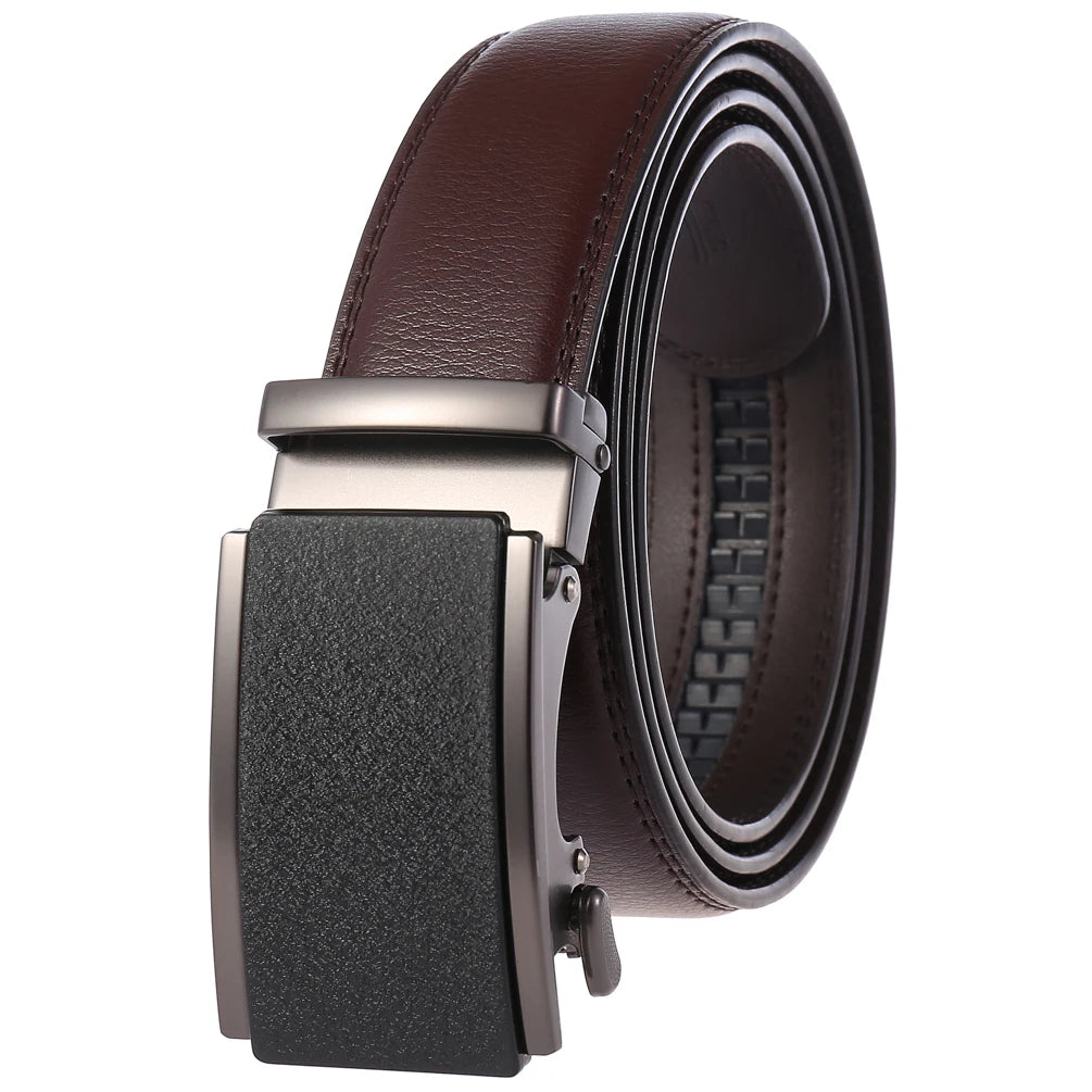 JMT-210954 Automatic Business Ratchet Men Cowhide Leather Belt - Custom Logo Available