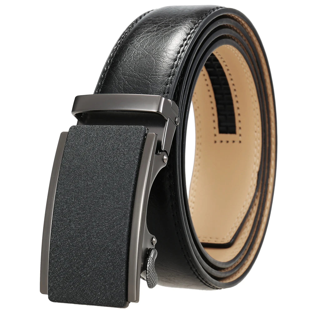 JMT-210954 Automatic Business Ratchet Men Cowhide Leather Belt - Custom Logo Available