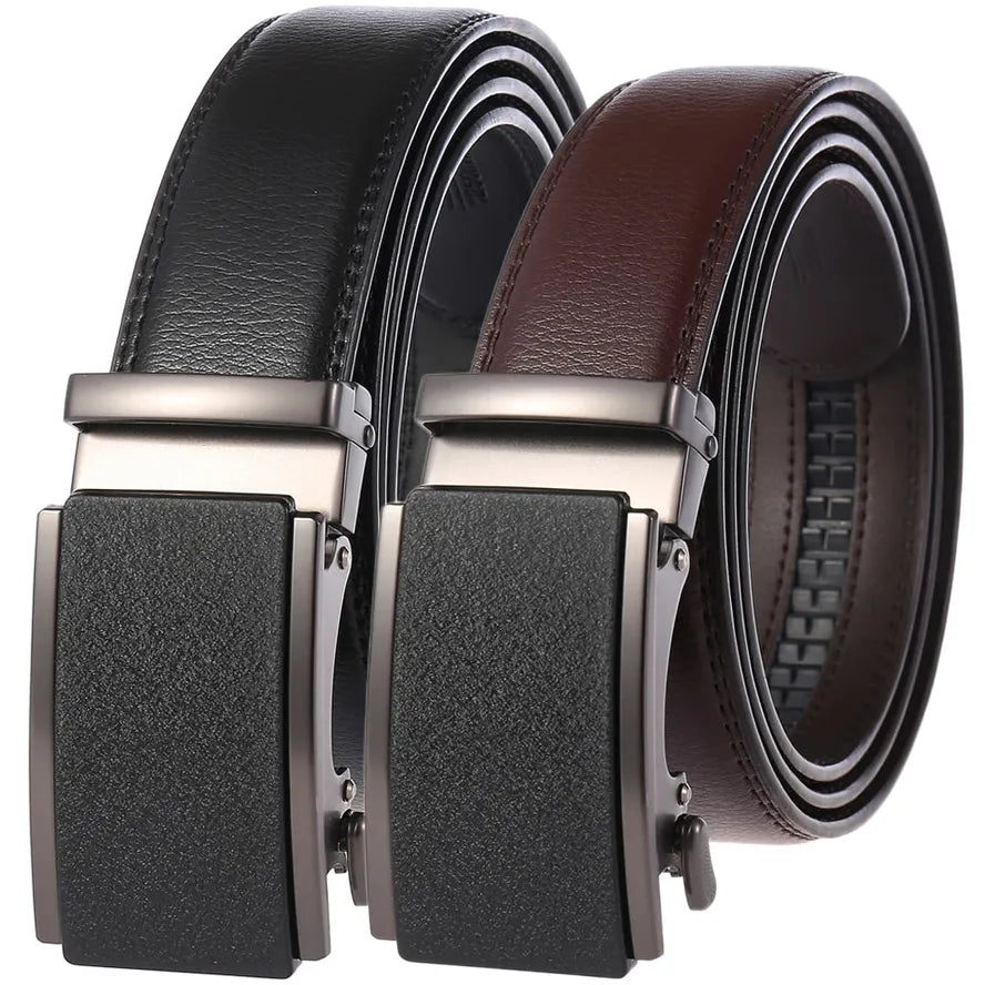 JMT-210954 Automatic Business Ratchet Men Cowhide Leather Belt - Custom Logo Available