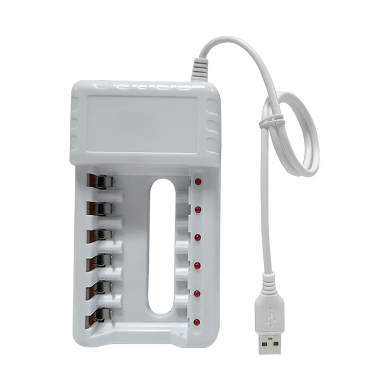 JMT-211018 USB-Powered 8-Slot Ni-MH Rechargeable Battery Charger for No. 5 & No. 7 Batteries