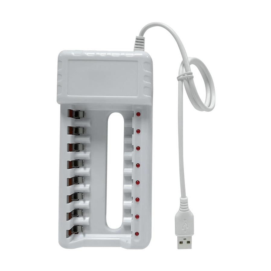 JMT-211018 USB-Powered 8-Slot Ni-MH Rechargeable Battery Charger for No. 5 & No. 7 Batteries