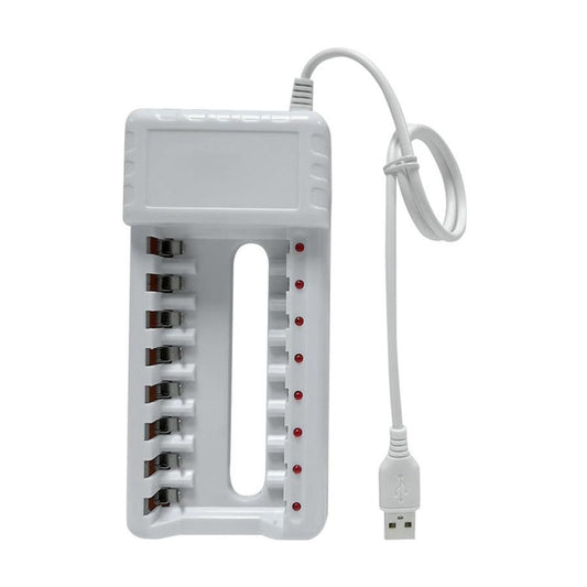 JMT-211018 USB-Powered 8-Slot Ni-MH Rechargeable Battery Charger for No. 5 & No. 7 Batteries