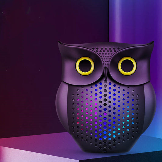 JMT-211530 Creative Owl Wireless Bluetooth Speaker - Compact 5W Portable Design, USB Rechargeable, Black Plastic Shell