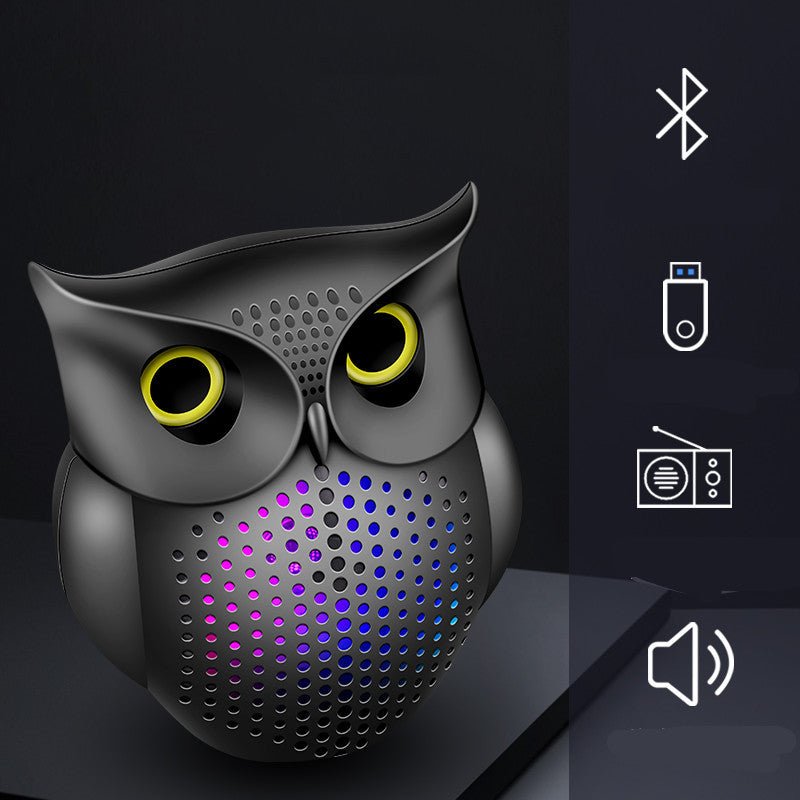 JMT-211530 Creative Owl Wireless Bluetooth Speaker - Compact 5W Portable Design, USB Rechargeable, Black Plastic Shell