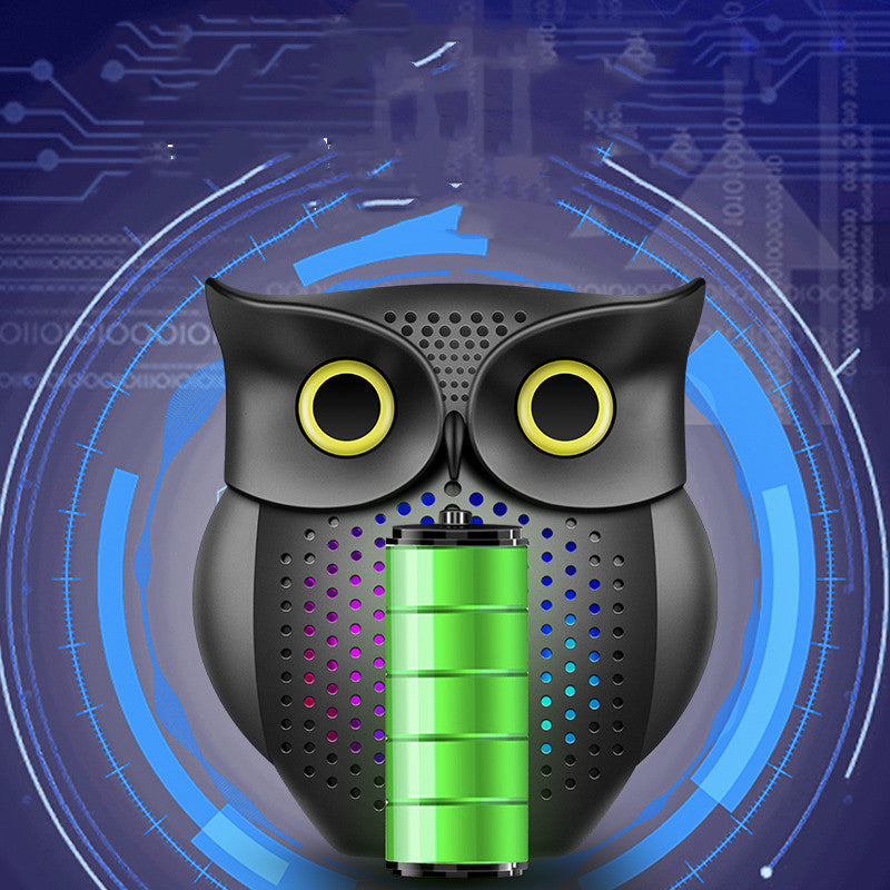 JMT-211530 Creative Owl Wireless Bluetooth Speaker - Compact 5W Portable Design, USB Rechargeable, Black Plastic Shell