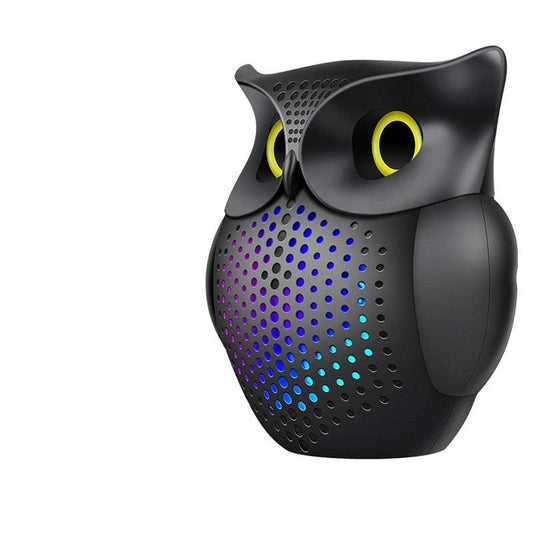 JMT-211530 Creative Owl Wireless Bluetooth Speaker - Compact 5W Portable Design, USB Rechargeable, Black Plastic Shell