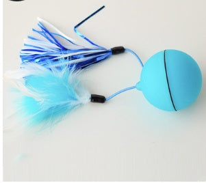 JMT-211658 LED Flashing Rolling Ball Cat Toy - Interactive Pet Play with ABS Material, 6.4cm Diameter, 3 Replaceable Batteries Included