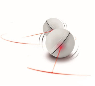 JMT-211658 LED Flashing Rolling Ball Cat Toy - Interactive Pet Play with ABS Material, 6.4cm Diameter, 3 Replaceable Batteries Included