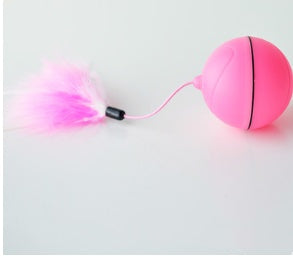 JMT-211658 LED Flashing Rolling Ball Cat Toy - Interactive Pet Play with ABS Material, 6.4cm Diameter, 3 Replaceable Batteries Included