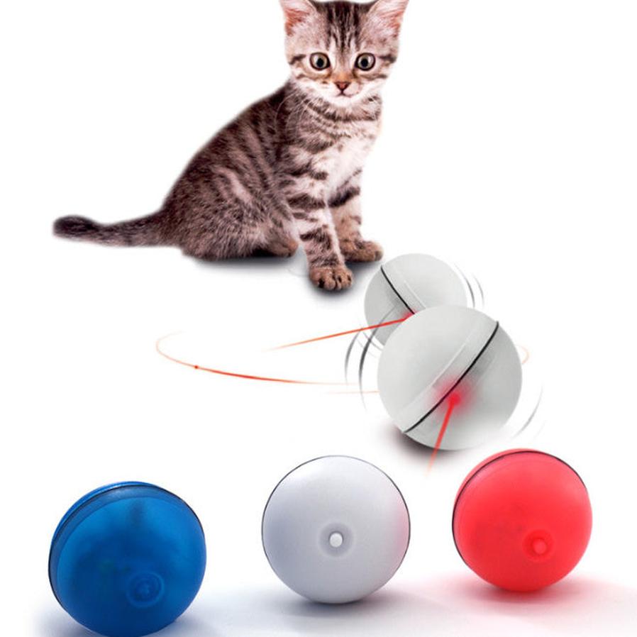 JMT-211658 LED Flashing Rolling Ball Cat Toy - Interactive Pet Play with ABS Material, 6.4cm Diameter, 3 Replaceable Batteries Included