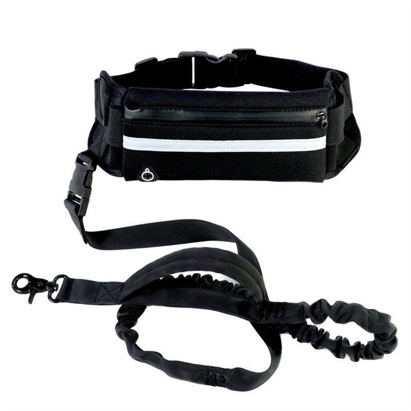 JMT-211850 Reflective Nylon Waist Bag with Traction Rope for Dogs and Cats - Adjustable and Durable