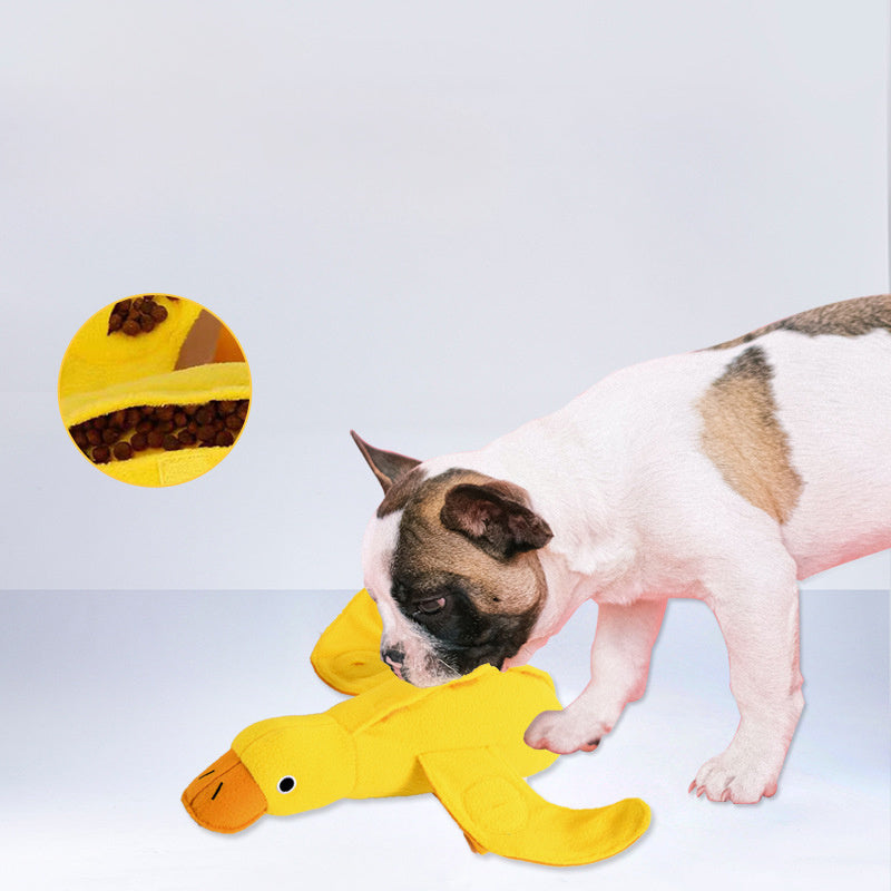 JMT-212490 Pet Toy with Sniffing Training Features and Treat Dispenser – Dog Sound Duck Plush Toy for Dental Health