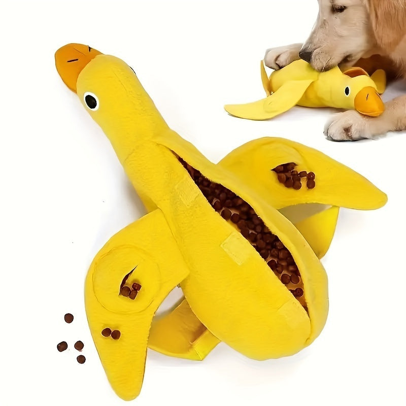 JMT-212490 Pet Toy with Sniffing Training Features and Treat Dispenser – Dog Sound Duck Plush Toy for Dental Health