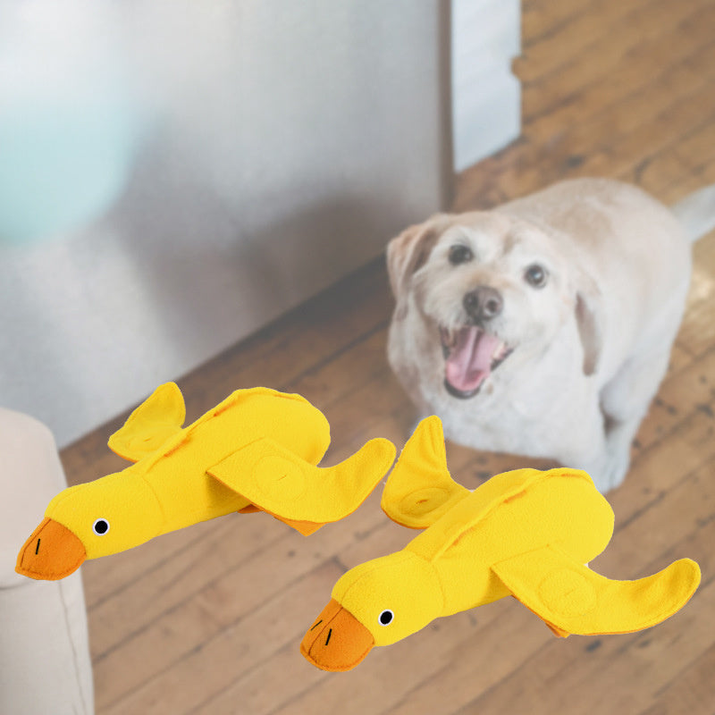 JMT-212490 Pet Toy with Sniffing Training Features and Treat Dispenser – Dog Sound Duck Plush Toy for Dental Health