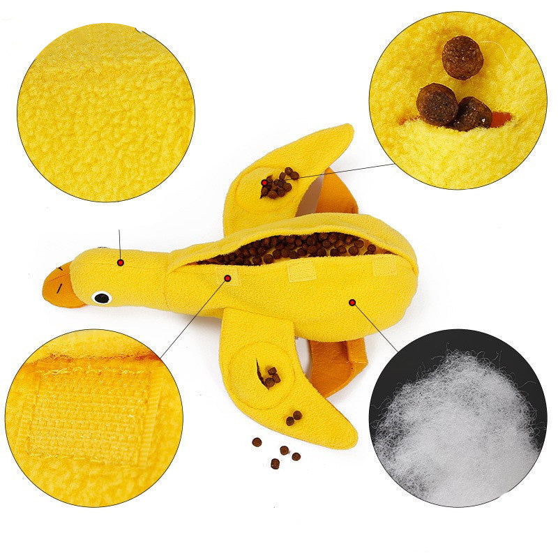 JMT-212490 Pet Toy with Sniffing Training Features and Treat Dispenser – Dog Sound Duck Plush Toy for Dental Health