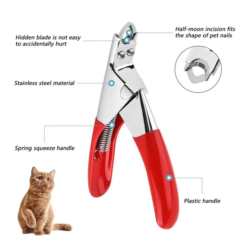 JMT-212746 Professional Stainless Steel Dog Nail Clippers with Safety Stop - Straight Edge Nail Trimmers for Easy Grooming