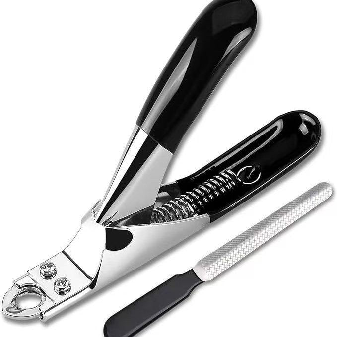 JMT-212746 Professional Stainless Steel Dog Nail Clippers with Safety Stop - Straight Edge Nail Trimmers for Easy Grooming