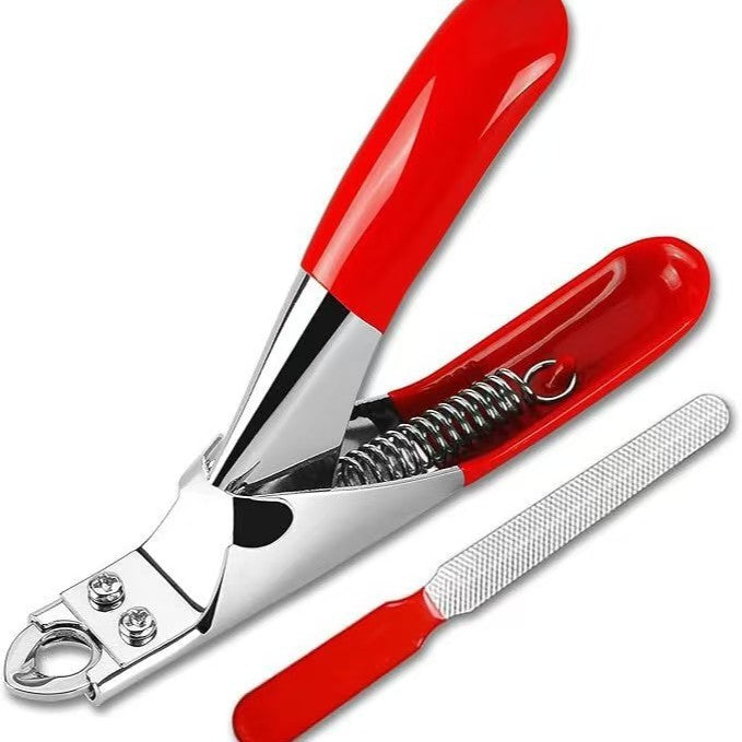 JMT-212746 Professional Stainless Steel Dog Nail Clippers with Safety Stop - Straight Edge Nail Trimmers for Easy Grooming