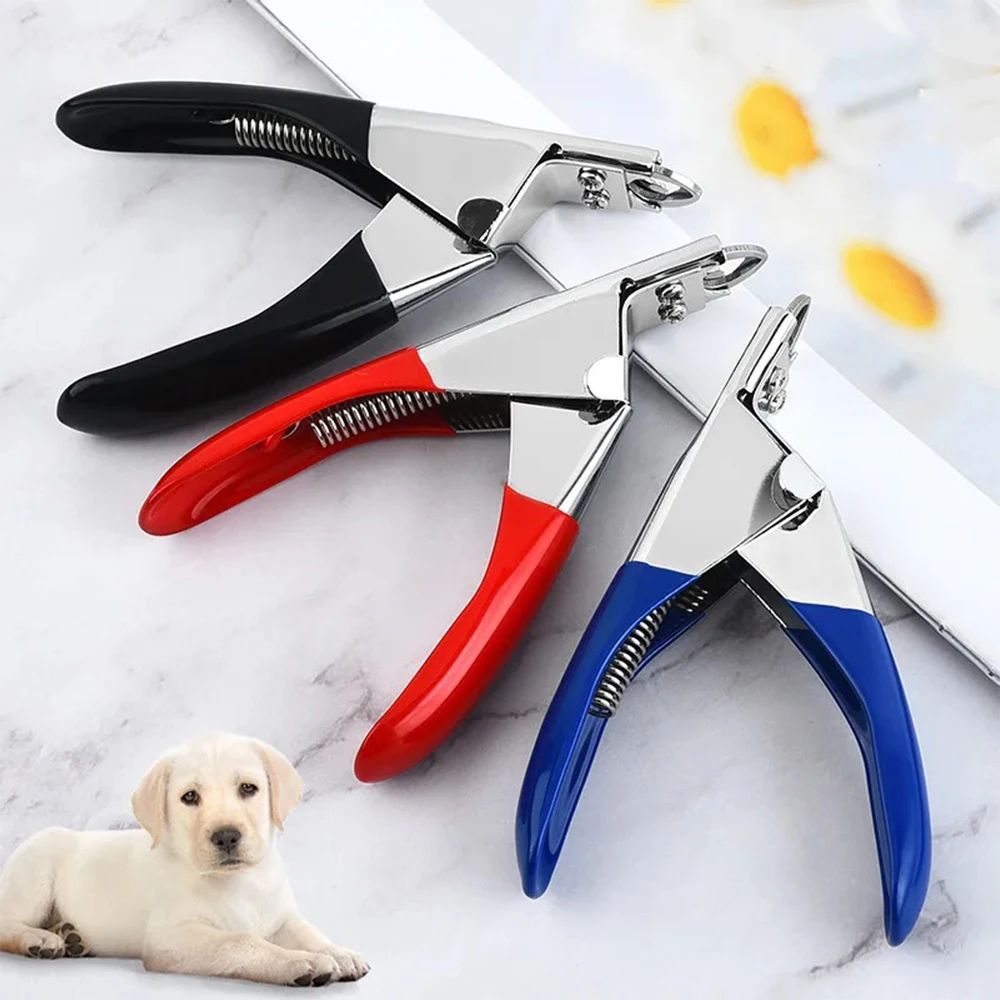 JMT-212746 Professional Stainless Steel Dog Nail Clippers with Safety Stop - Straight Edge Nail Trimmers for Easy Grooming