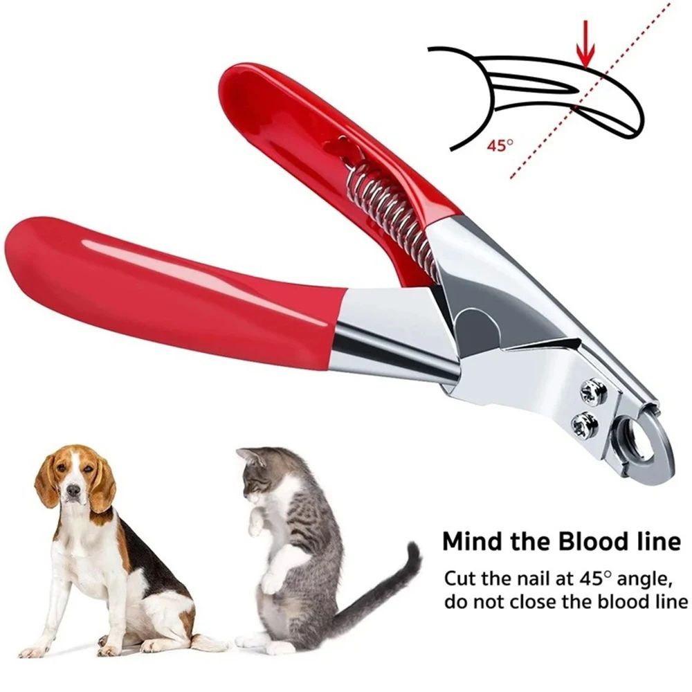 JMT-212746 Professional Stainless Steel Dog Nail Clippers with Safety Stop - Straight Edge Nail Trimmers for Easy Grooming
