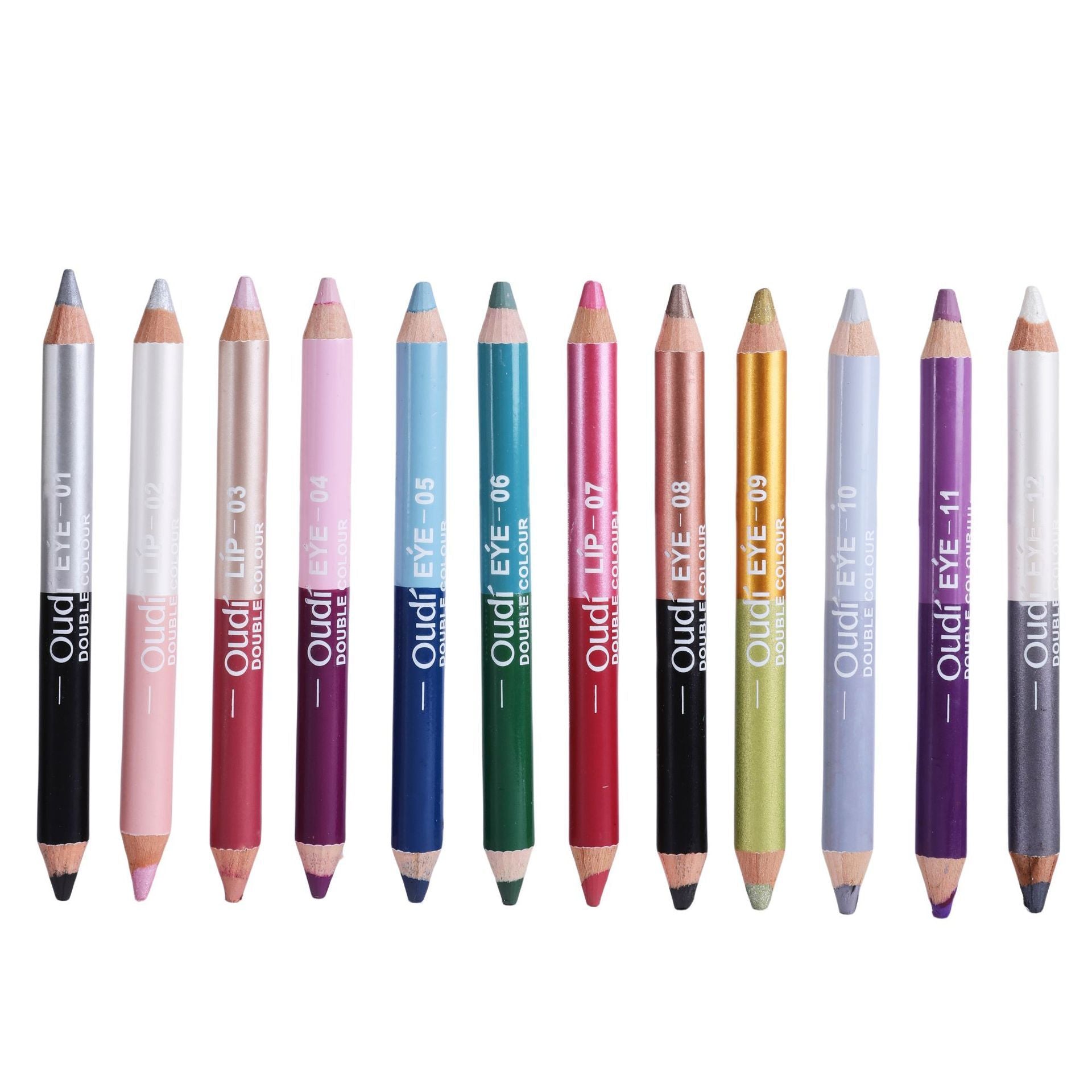 JMT-212938 12 Colors Waterproof Double-Headed Liquid Eyeliner Set - Smudge-Proof, Long-Lasting Formula