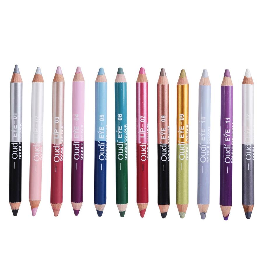 JMT-212938 12 Colors Waterproof Double-Headed Liquid Eyeliner Set - Smudge-Proof, Long-Lasting Formula